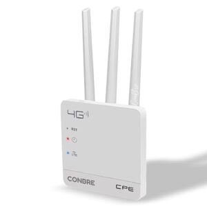 Conbre CPE MT-300H 4G Mobile Sim Based Wi-Fi Router (All 4G & 5G Sim Supported), Lastest WiFi 6, Plug and Play, Support, NVR, DVR, WiFi, Camera