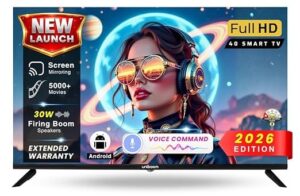 Refurbished Uniboom Optima Series 40 Inch HD Smart LED TV (40S-ULT-AED) – Android TV | Voice Control | Screen Cast | 30W Speakers | WiFi