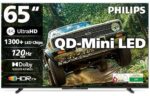 Refurbished Philips 65 Inch 4K Ultra HD QLED QD Mini LED Smart Google TV (65MLED610/94) – Frameless | Android TV | WiFi | Dolby Vision